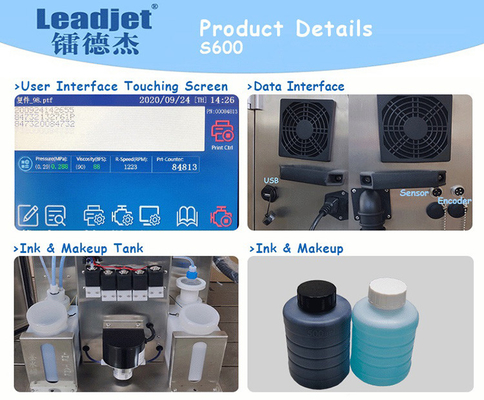 S610 Expiry Date And Batch Number Printing Machine , Leadjet Inkjet Printer For Plastic Bags