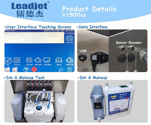Industrial Small Character Continuous Inkjet Printer , Date Coding Machine