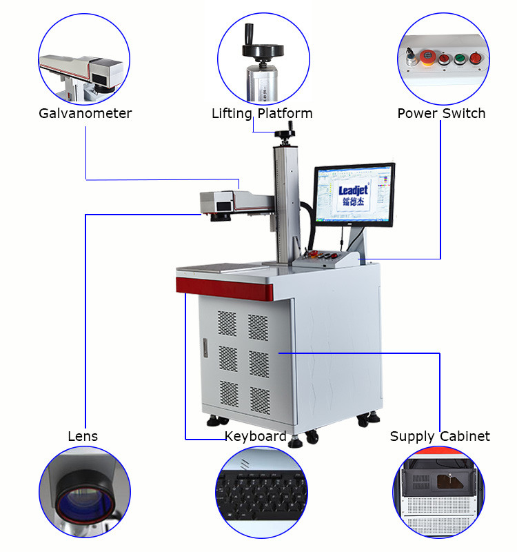 ODM Desktop Fiber Laser Marking Machine For Metal Material CE Certificate Leadjet